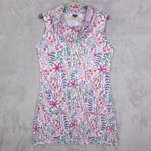 Shana Sleeveless Dress Womens Size XL Coral Floral Print A-Line Pockets